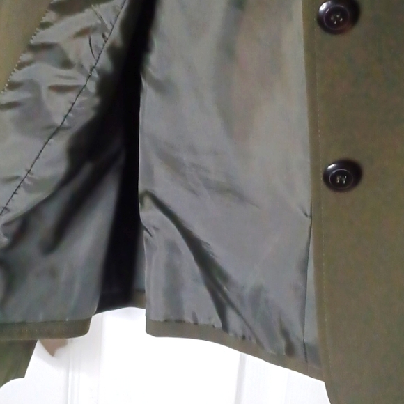 D19- 👌- 2 pc Hunter Green Clorered Jacket and Skirt Set - sz 10 - Picture 12 of 14